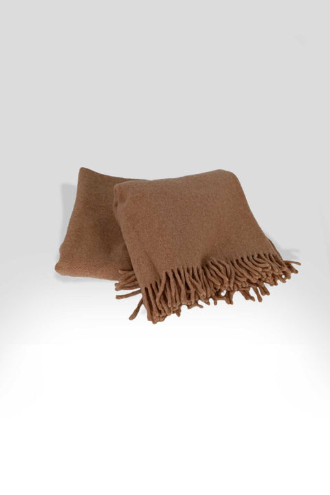 Manta Flecos Brown Wool